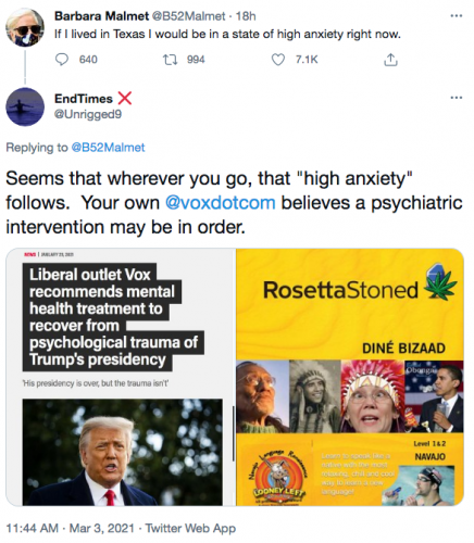 joke punchline high anxiety @B52malmet texas locust move live in mask covid open up Screen Shot 2021-03-03 at 11.44.58 AM