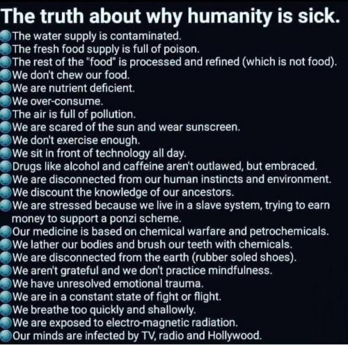 Why humanity is sick