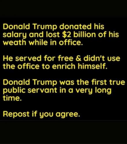 President Trump donated