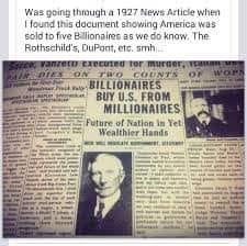 billionaires buy us from millionaires rothschild dupont