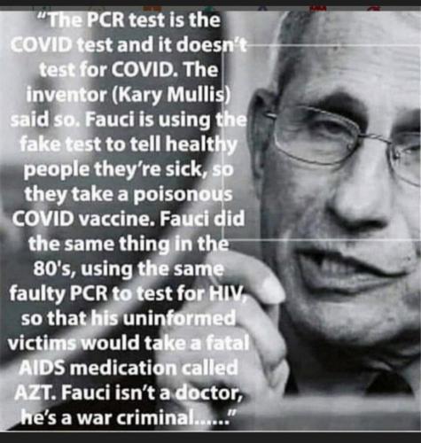 Fauci isn't a doctor, he's a war criminal