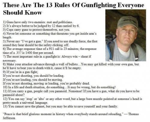 13 rules of gun fighting