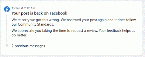 facebook censorship walkback 715am 7-29-21