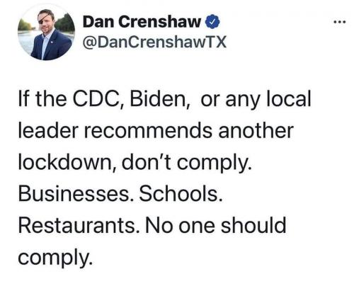 Yep DON'T COMPLY TO LOCKDOWN