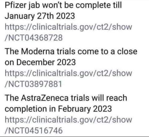 Here you go it's  not covid shot it's trial shot