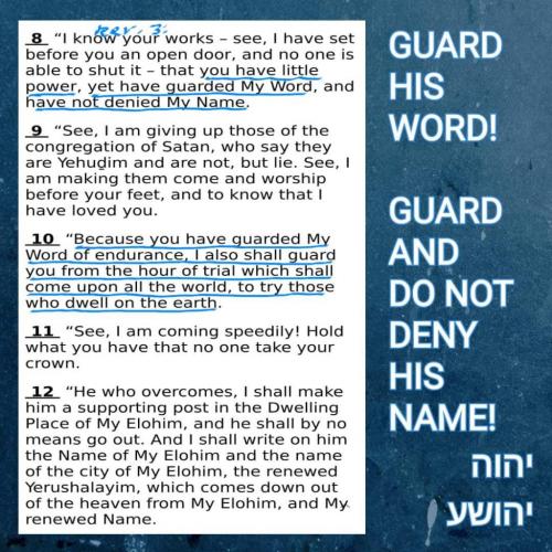 Guard His Word - Do Not Deny His Name