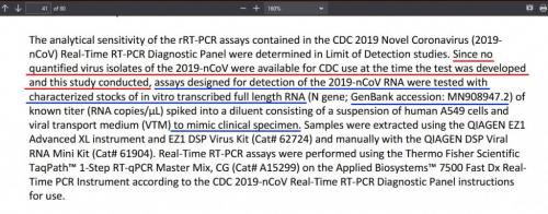 PCR test no virus used to callibrate it 002