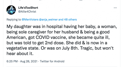 maternity pushed covid jab turned new mother to vegetable