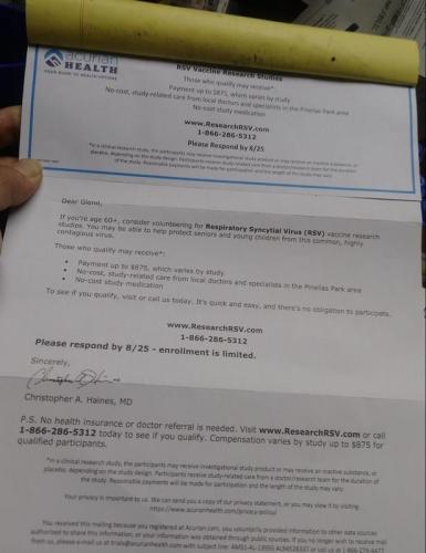 $875 OFFER TO TAKE VAX