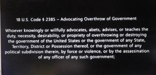 ADVOCATING OVERTHROW OF GOVERNMENT