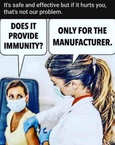 Immunity Only For The Manufacturer - Vaccination meme