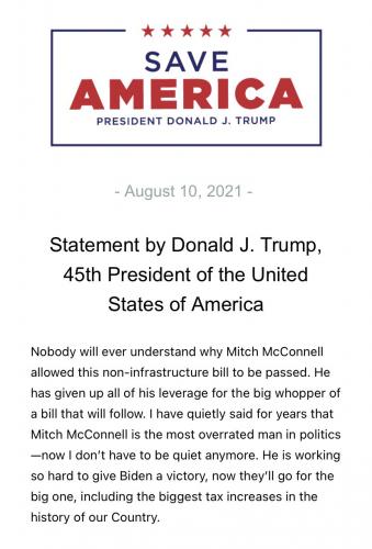 Statement by Donald J Trump
