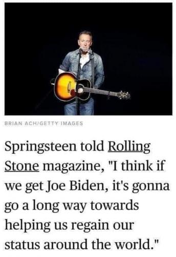 Springsteen - Rolling Stones Mag, Joe Biden