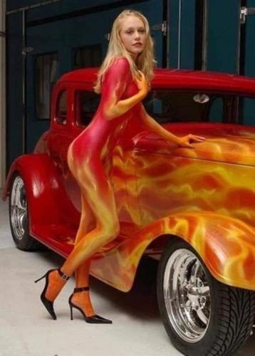 car b flames