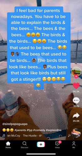 explaining the birds and the bees.