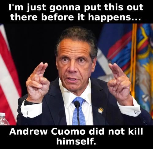 Andrew Cuomo did not kill himself.