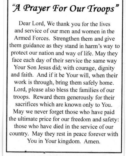 prayer for troops