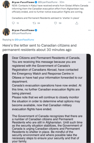 trudeau abandons canadians in afghansistan