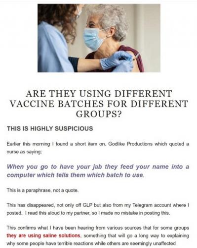 Are they using different vaccine batches