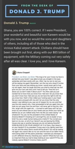 TRUMP ANSWERS BUYDONS LETTER