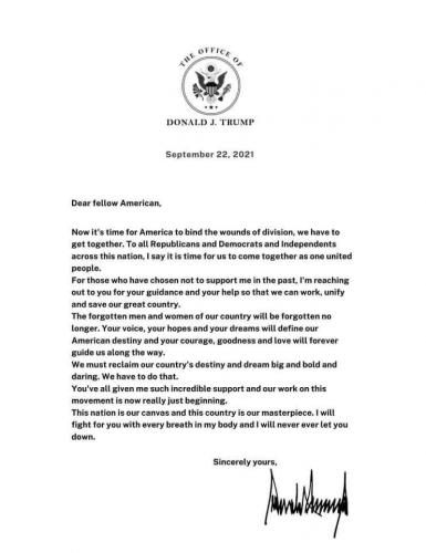 PRESIDENT TRUMP 9-22-21