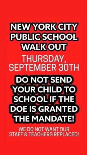 New York Public School Walkout - Sept 30