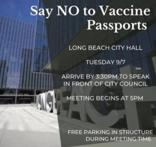 Long Beach CA.  Rally against Vaccine Passports