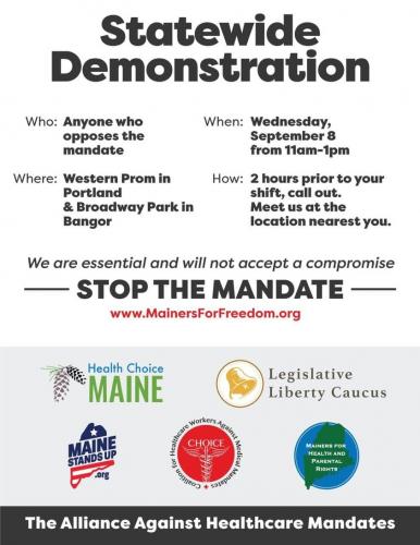 Maine Statewide Demonstration for Freedom Sept 8