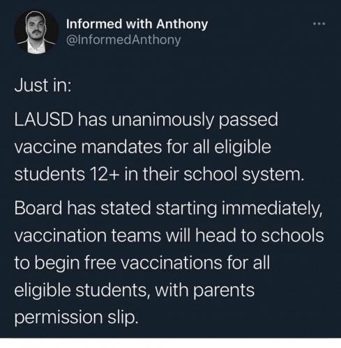 LAUSD Vaccine Mandate