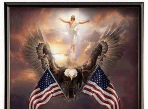 JESUS EAGLE AND FLAG