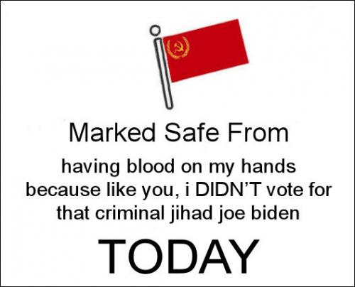 having blood on my hands by voting for biden