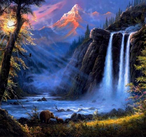 !   Beautiful waterfall art