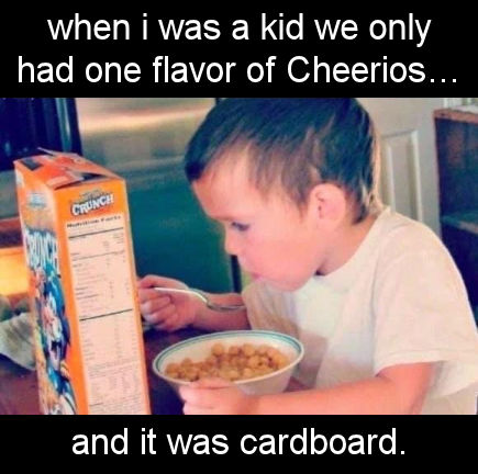 when i was a kid we only have one flavor of cherios