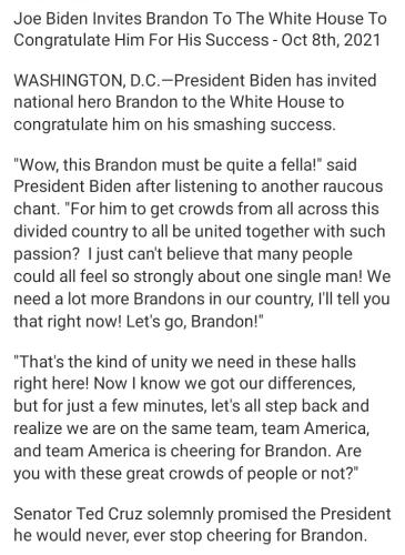Biden Congratulates Brandon