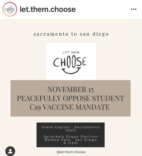 Let them Choose Rally - San Diego and Sacramento - Nov 15