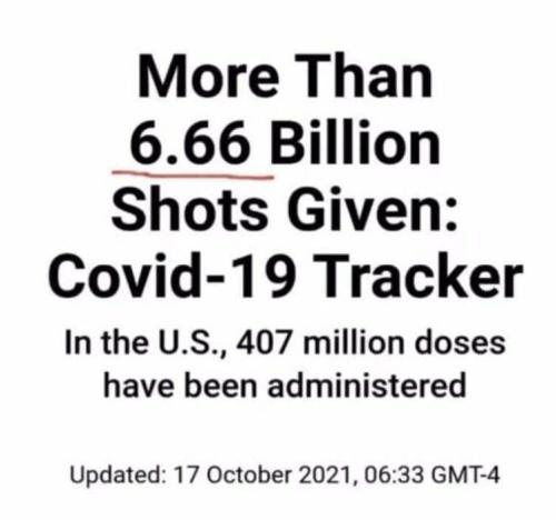Bill Gates 6.66 Billion shots (the amount of people he wants culled)