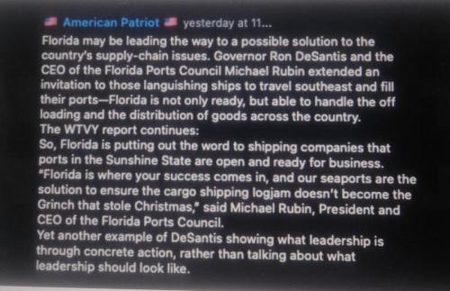 FLORIDA SAYS BRING THE SHIPS HERE