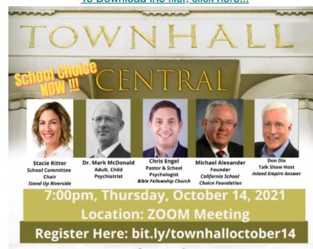 School Choice Towm Hall - via Zoom - Oct 14