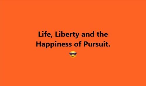 Life, Liberty and the Happiness of Pursuit