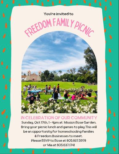 Santa Barbara, CA - Homeschool and Freedom Business meet-up - Oct 17