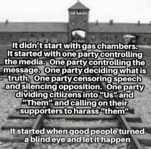 think more nazi dems fascist biden started with us against them one party control media