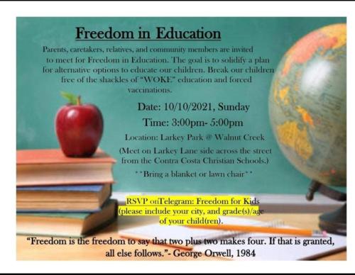 Walnut Creek, CA - Freedom in Education - Oct 10