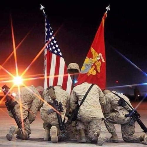 USMC Troops in respect