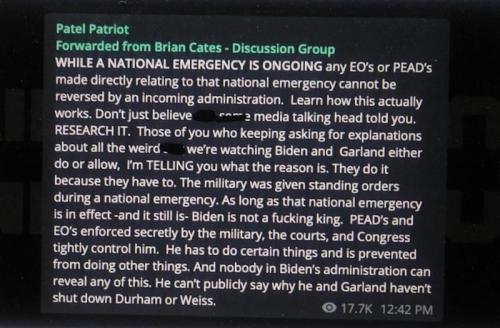 NATIONAL EMERGENCY IS STILL ACTIVE