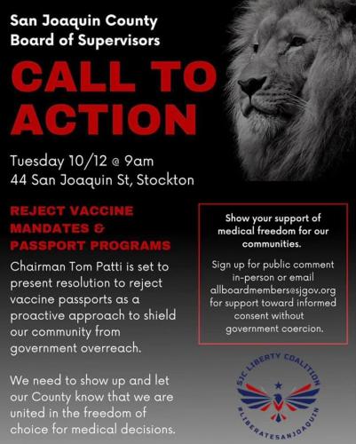 San Joaquin County, CA Oct 12