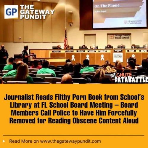 JORNALIST READS PRON BOOK FROM SCHOOL LIBRARY