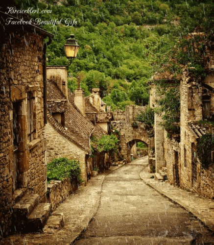 City streets in the rain