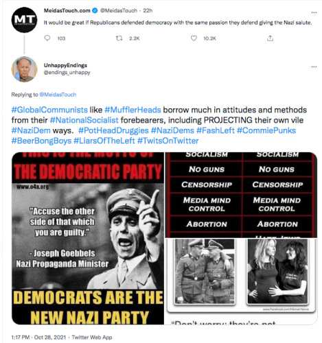 @meidastouch beerbongboys twits on twitter nazi salute defend democracy liars