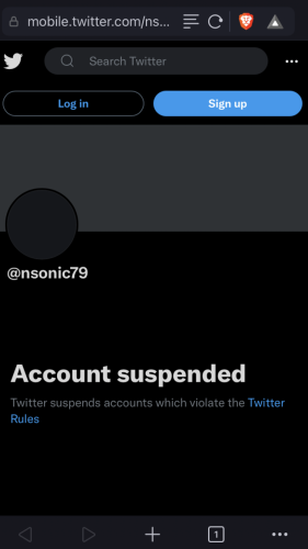 Twitter account suspended for……..????