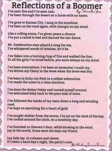 !  Reflections of a Boomer